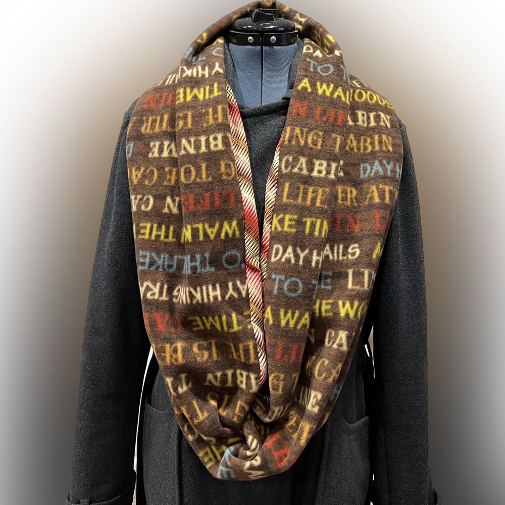 Cabin Life Print Double Sided Adult Infinity Scarf